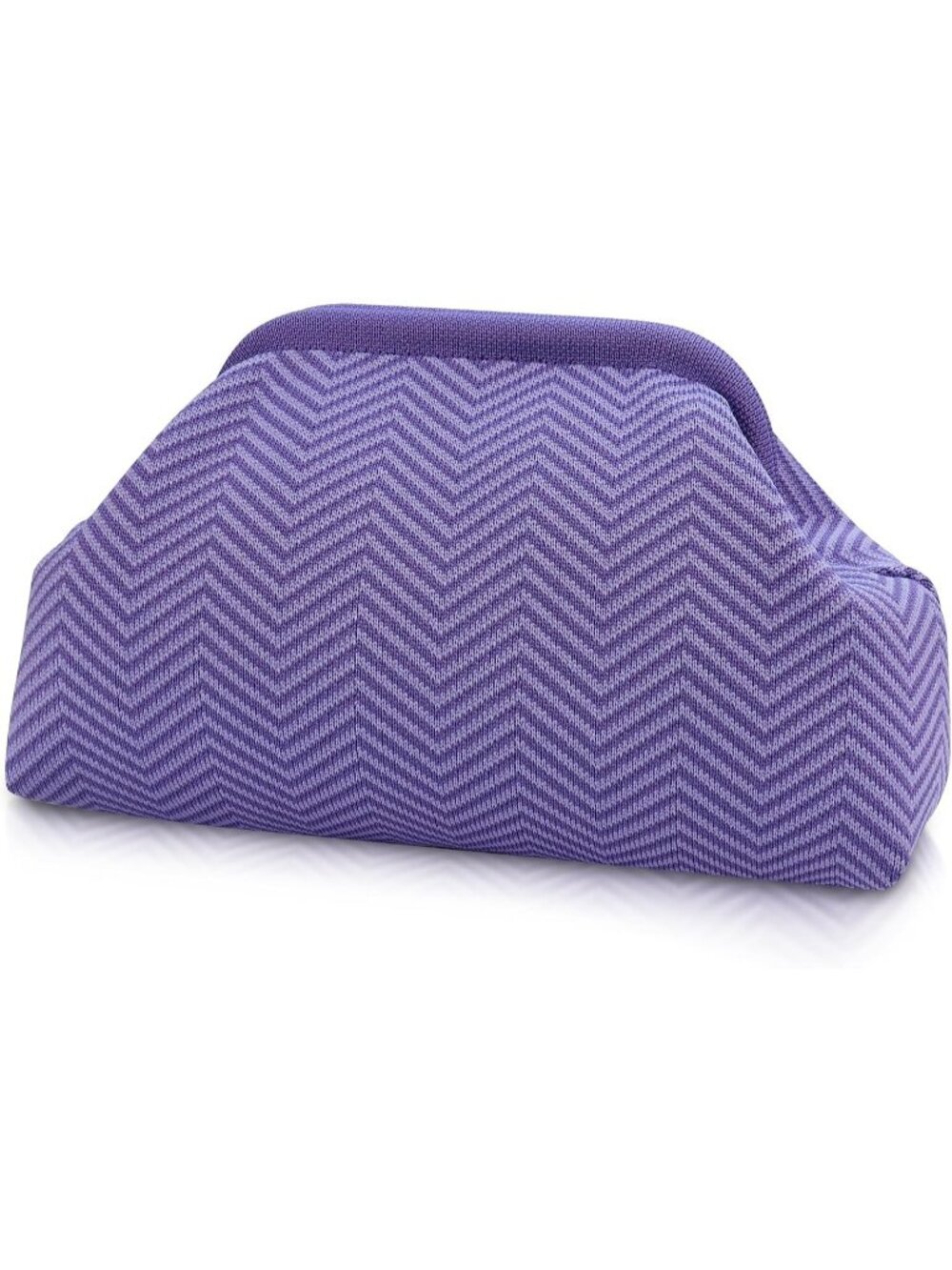 Women's Brick Purple Woven Clutch Purse Striped Dumpling Crochet Beach Handbag